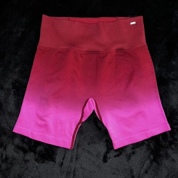 VS Victoria Secret PINK Active ribbed stretch high waist biker shorts sz Medium - Picture 1 of 4